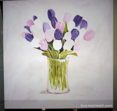 Tulips in a Glass Vase 3 Tulips in a Glass Vase Step by Step 3