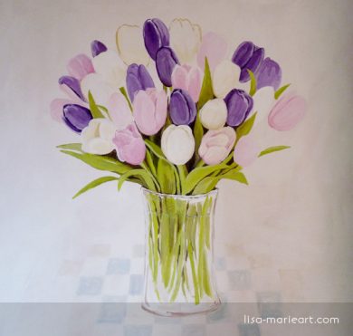 Tulips in a Glass Vase Step by Step Tulips in a Glass Vase Step by Step