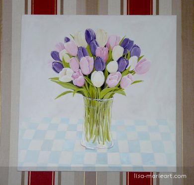 Tulips in a Glass Vase Step by Step Tulips in a Glass Vase