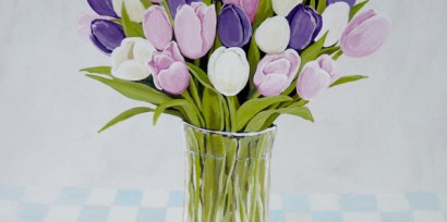 Tulips in a Glass Vase by Lisa Marie Robinson