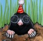 ACEO - Party Mole by Lisa Marie Robinson