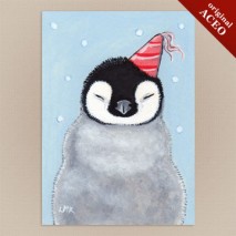 ACEO - Party Penguin Chick by Lisa Marie Robinson