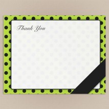 Lime Green & Black Flat Thank You Cards