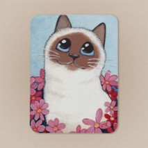 Lucy in the Pink Cat Art Magnet
