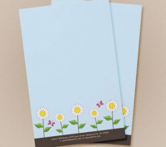 Smiling Daisies & Butterflies Note Paper