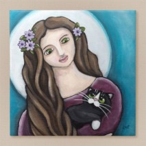 Motherly Love Cat Art Tile