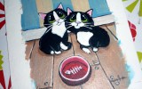 Cat ACEO - Nothing but Bones