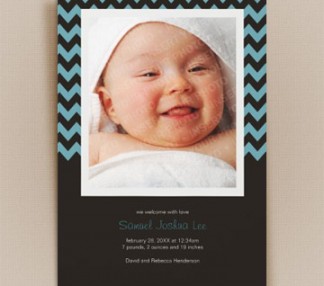 Chic Chevron New Baby Announcement