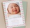Chic Chevron New Baby Announcement - Pink & Sage Chic Chevron New Baby Announcement - Pink & Sage