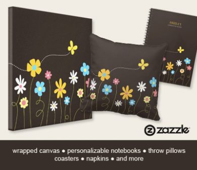 Buy Funky Spring Flowers Wrapped Canvas and gifts at Zazzle