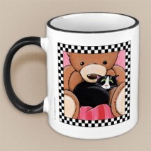 Tuxedo Cat and Teddy Bear Mug