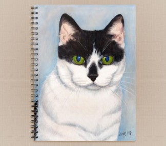 Black and White Cat Portrait Notebook