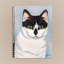 Black and White Cat Portrait Notebook