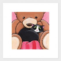 Big Ted 6" x 6" Cat Art Print