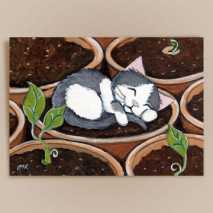 Cat ACEO Print - Love Grows