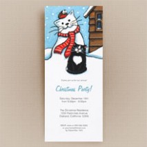Cat & That Pesky Robin Christmas Party Invitations