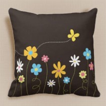 Funky Spring Flowers American MoJo Throw Pillow