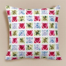 Peace Love and Irish Luck American MoJo Throw Pillow