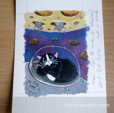 The Moon Really is made of Cheese - Finished ACEO
