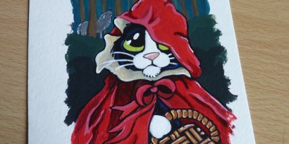 Little Red Riding Hood Cat ACEO final