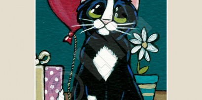 Tuxedo Cat ACEO by Lisa Marie Robinson