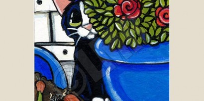 Cat ACEO: Hiding the Guilt by Lisa Marie Robinson