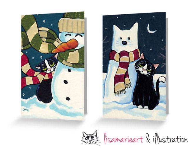 Cat Christmas Cards by Lisa Marie Robinson