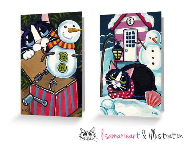 Cat Christmas Cards by Lisa Marie Robinson