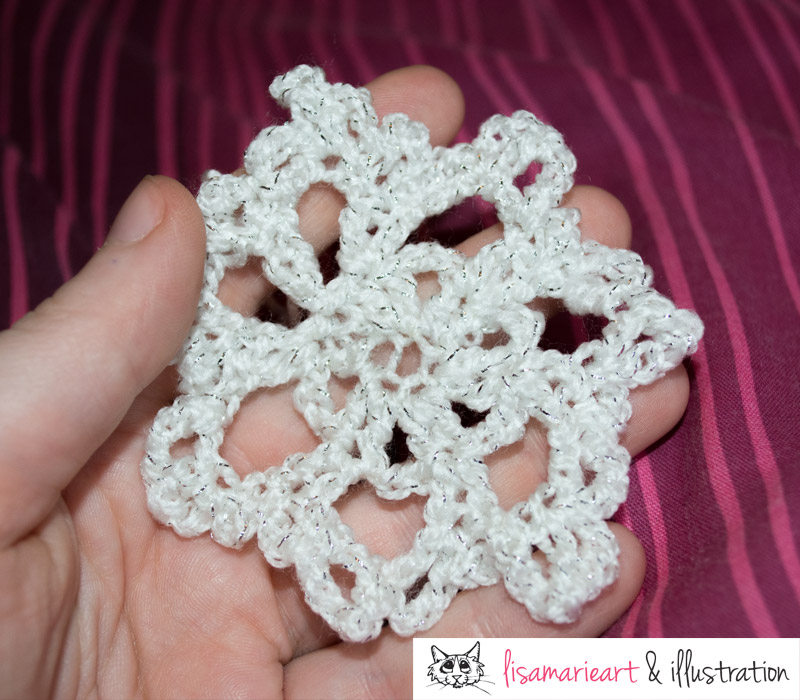 Crocheted Snowflake attempt 1
