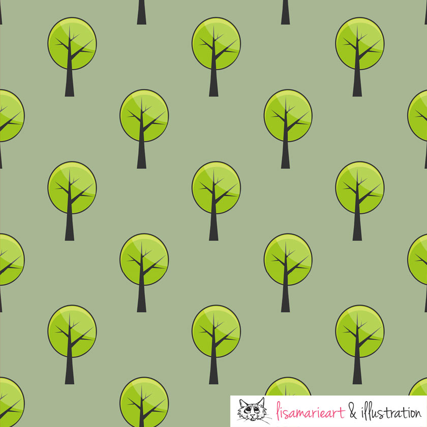 How to Make a basic Seamless Pattern - Trees