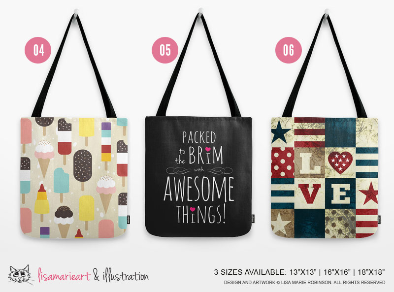 Girly Tote Bags by Lisa Marie Robinson