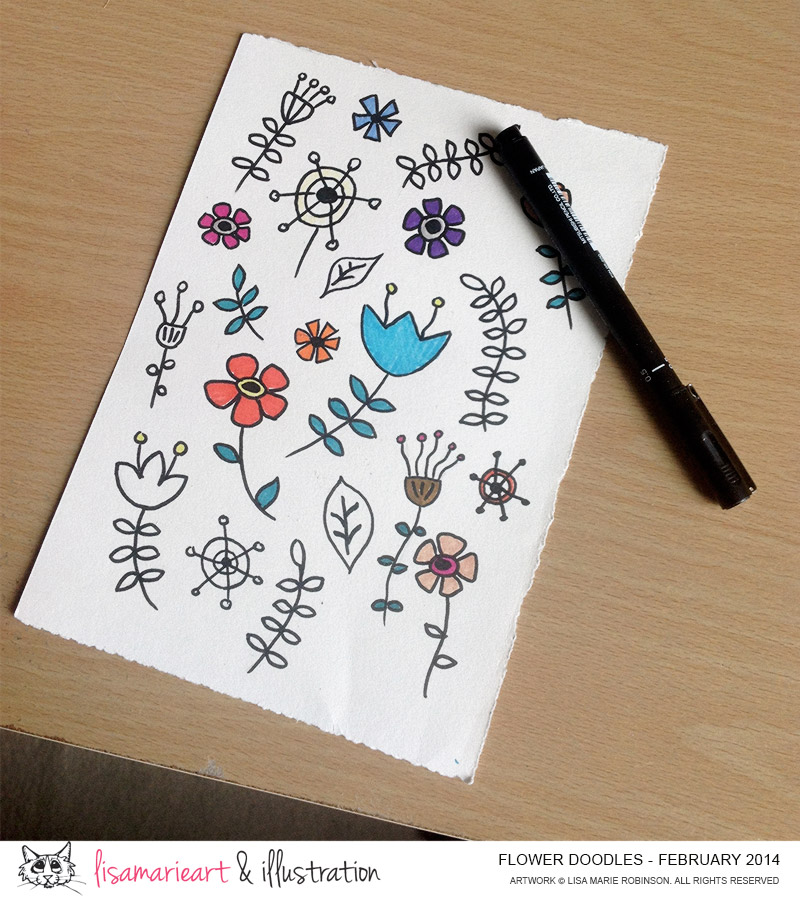 Whimsical Flower Doodles Feb 2014