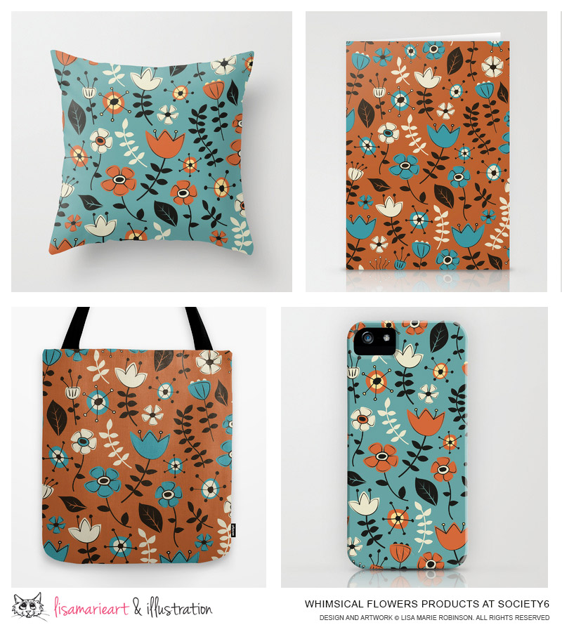 Whimsical Flowers Products at Society6
