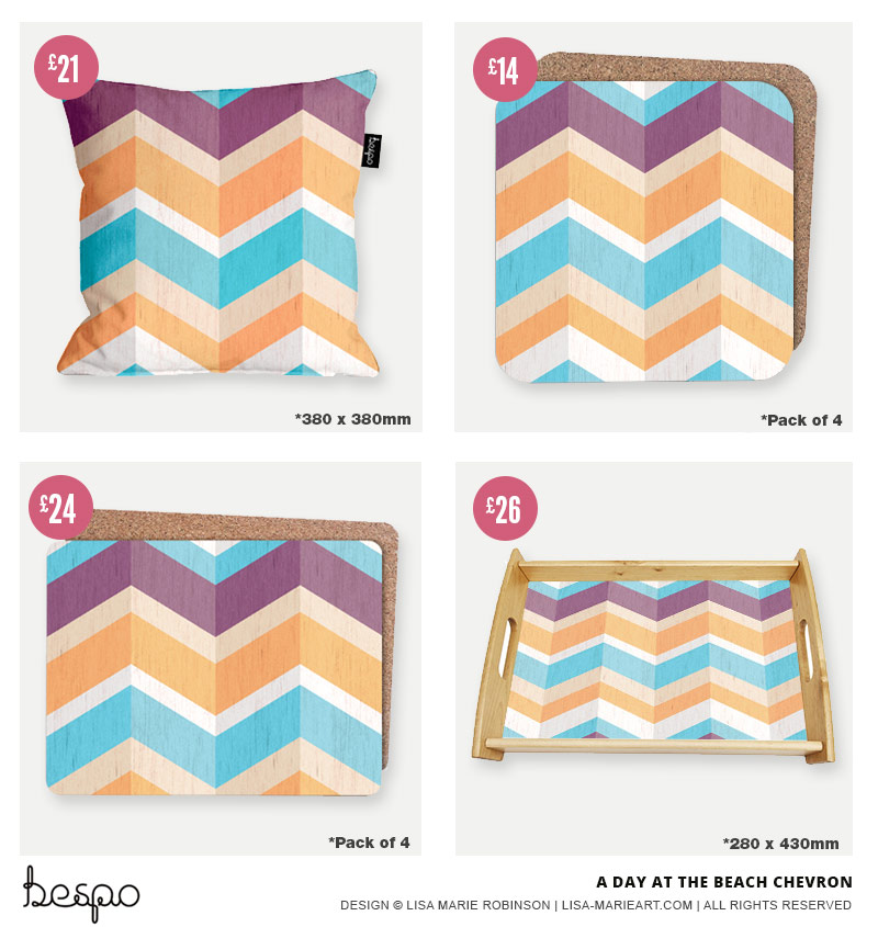 A Day at the Beach Chevron Pattern by Lisa Marie Robinson