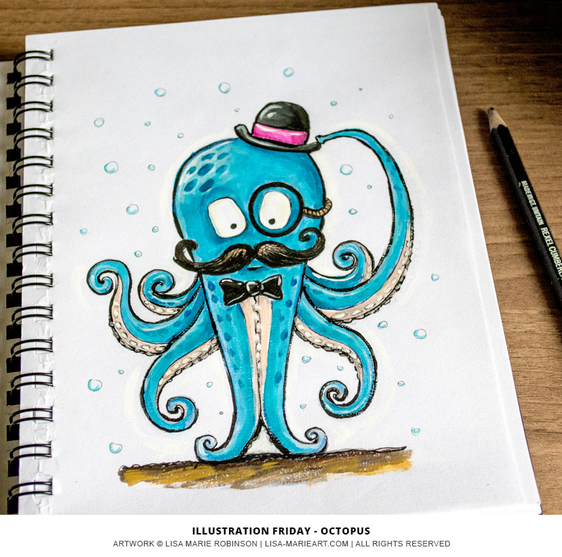 Illustration Friday: Octopus by Lisa Marie Robinson
