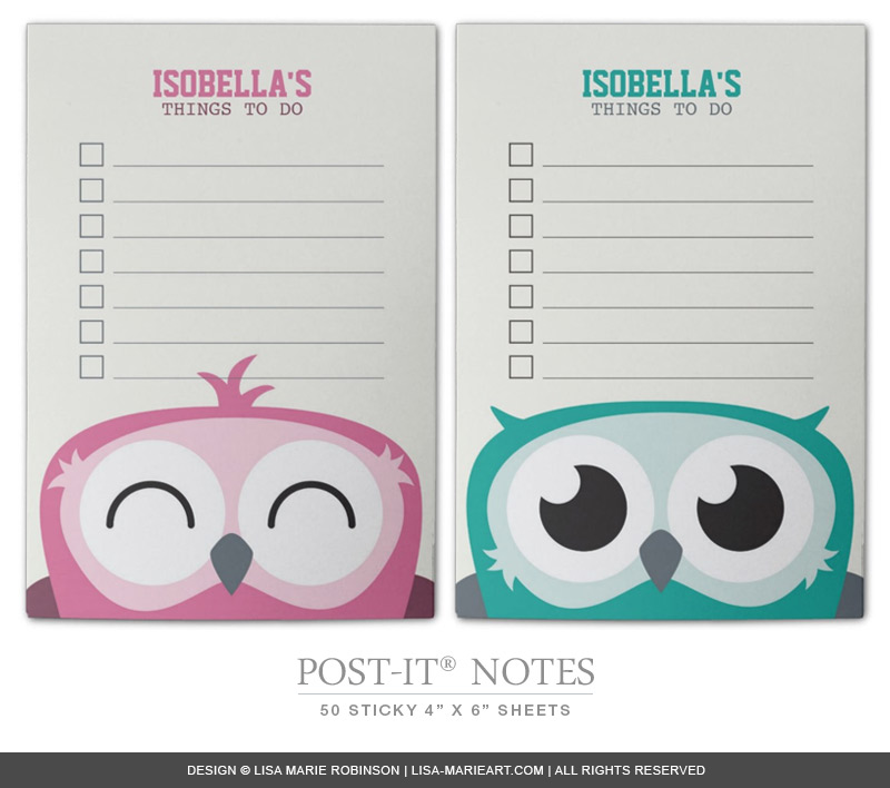 Cute Owl Post-it® Notes for Kids