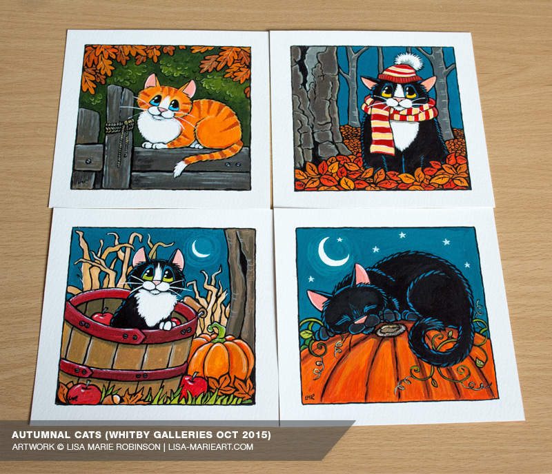 Autumnal Cat Illustrations Whitby Galleries October 2015