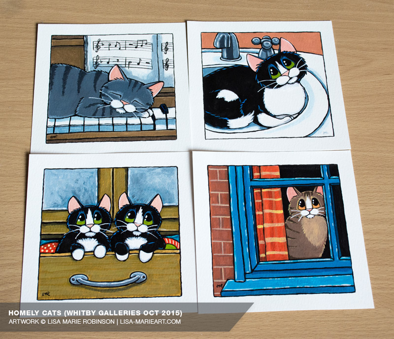 Homely Cat Illustrations Whitby Galleries October 2015