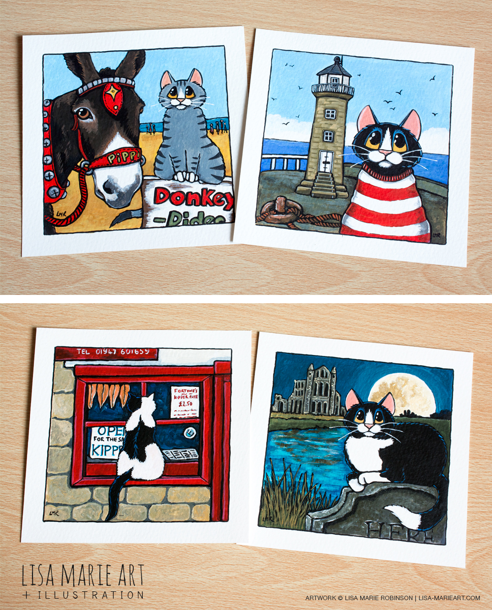 Whimsical Cat Illustrations at Whitby Galleries May 2016