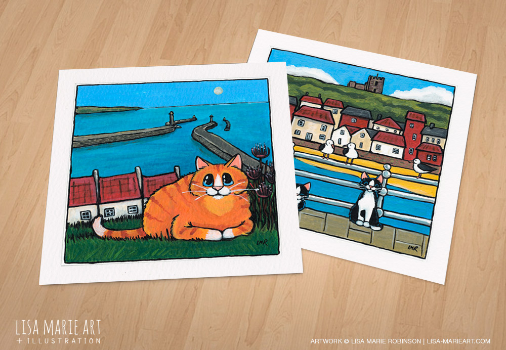 Whitby Cat paintings - Whitby Galleries July 2016