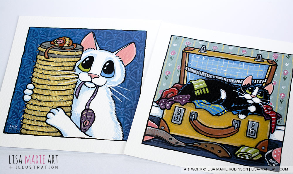 Cute Cat Illustrations at Whitby Galleries - December 2016