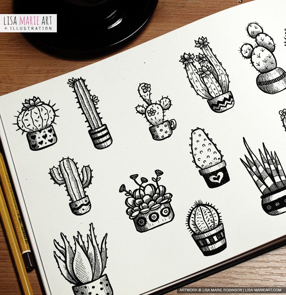 Cacti Ink Sketches