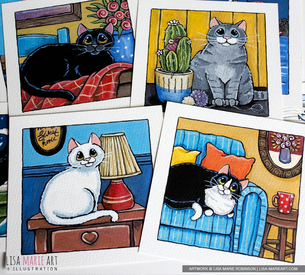 House Cat Paintings for Whitby Galleries