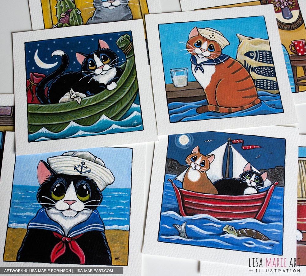 Sailor Cat Paintings for Whitby Galleries