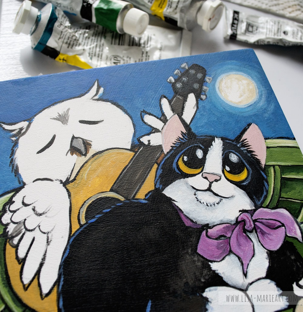 Illustrating Owl & the Pussycat Painting - Work in Progress