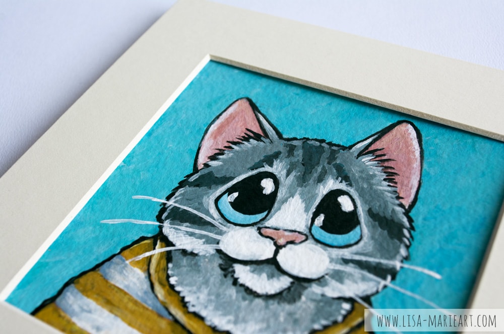 Tabby Cat Wearing a Striped Shirt Illustration