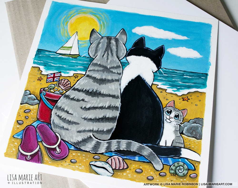 Cat Family at the Beach