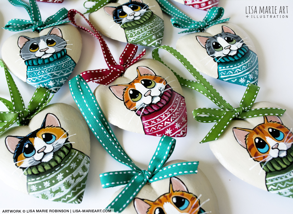 Cats in Christmas Sweaters Decorations