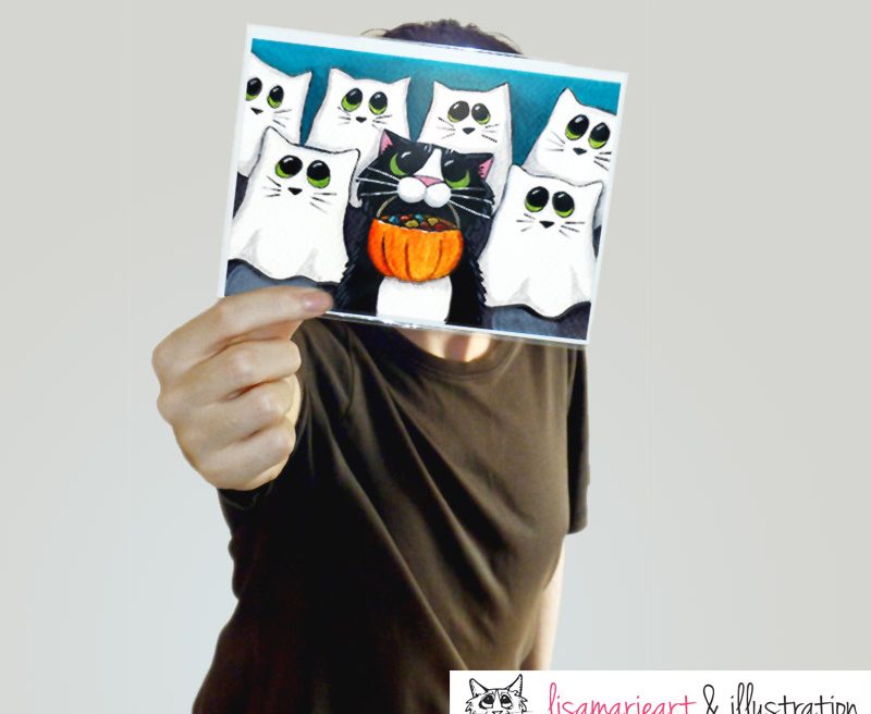 Happy Customer - Halloween Cat Greeting Card
