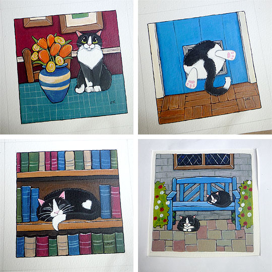 Whitby Galleries cat paintings October 2011 © Lisa Marie Robinson